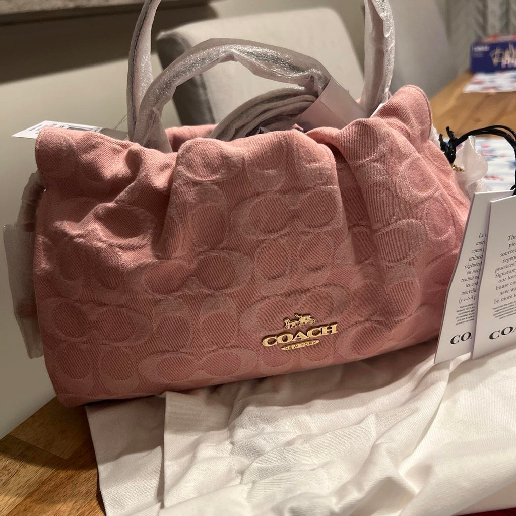 Coach Faye Shoulder Bag | Signature Denim | Light Pink NWT