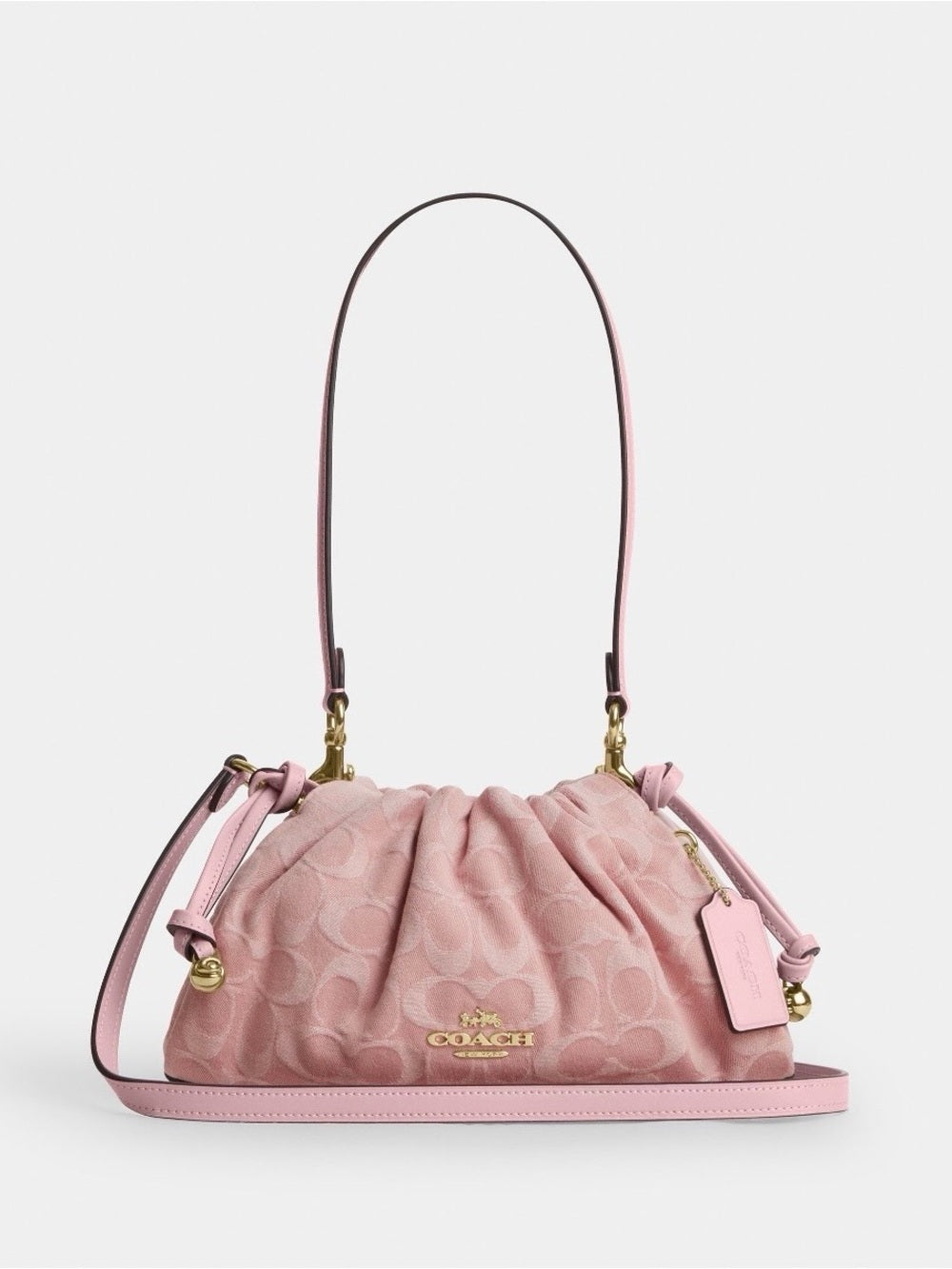 Coach Faye Shoulder Bag | Signature Denim | Light Pink NWT