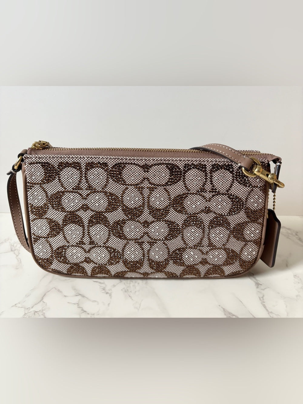 Coach Plaza Shoulder Bag – Crystal Signature Jacquard | Style CFG63