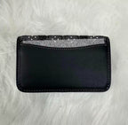 Coach Essential Slim Card Case — Black Crystal Signature Jacquard CCD16 NWT