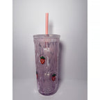 Starbucks Pink Vibes Pink Drink Strawberry Glass Cold Cup 16oz