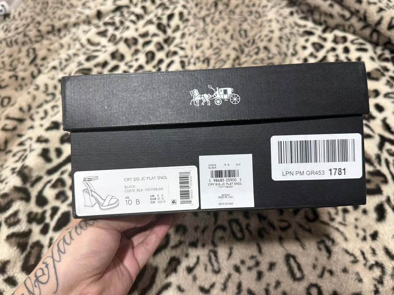 Coach Women's Crystal Signature Jacquard Sandal — Size 10 (40.5) NWT