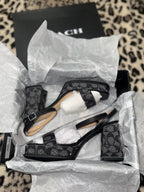 Coach Women's Crystal Signature Jacquard Sandal — Size 10 (40.5) NWT