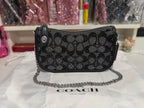 Coach Black Crystal Swinger Bag — Like New