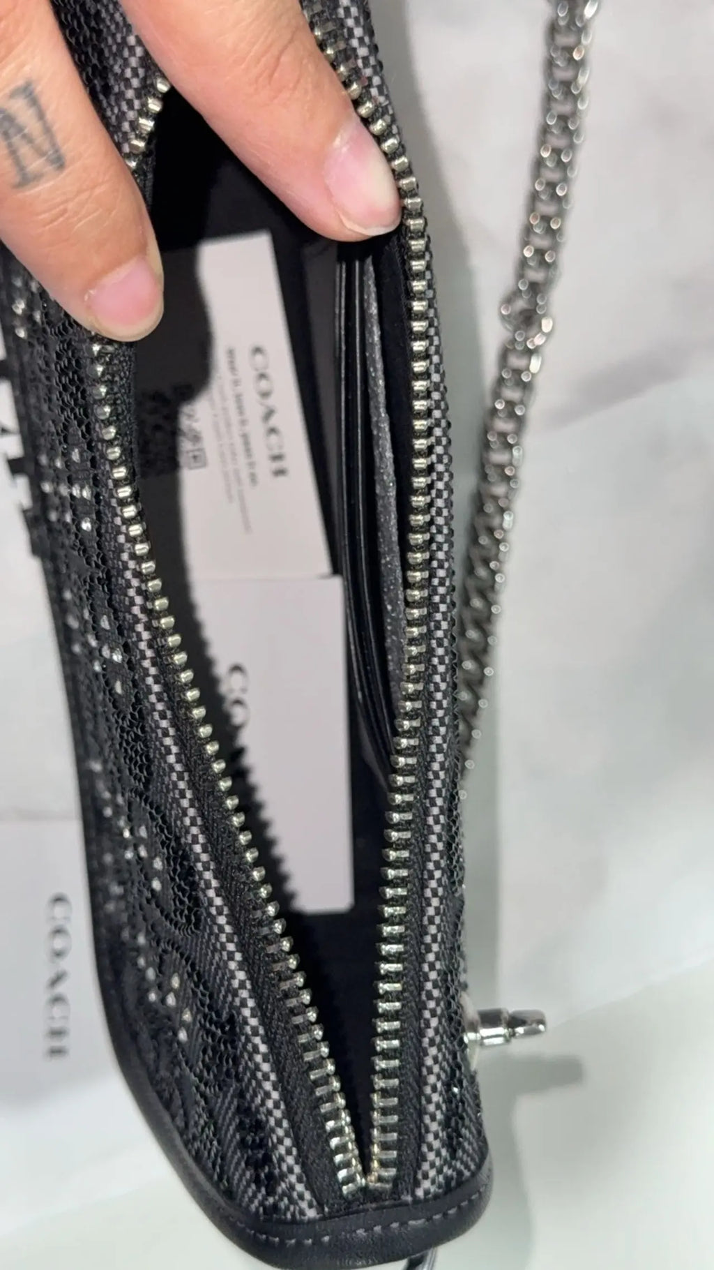 Coach Black Crystal Swinger Bag — Like New