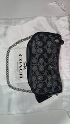 Coach Black Crystal Swinger Bag — Like New
