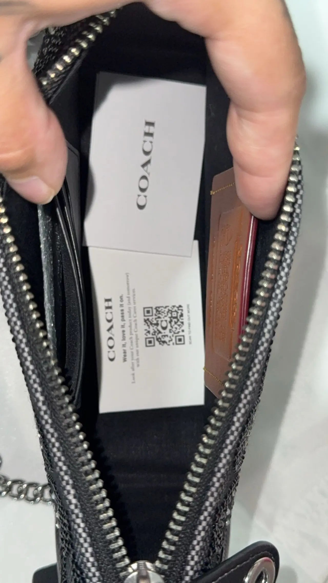 Coach Black Crystal Swinger Bag — Like New