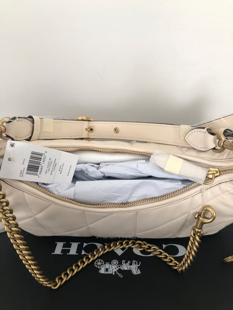Coach Pocket Juliet 30 Quilted Chalk — NWT