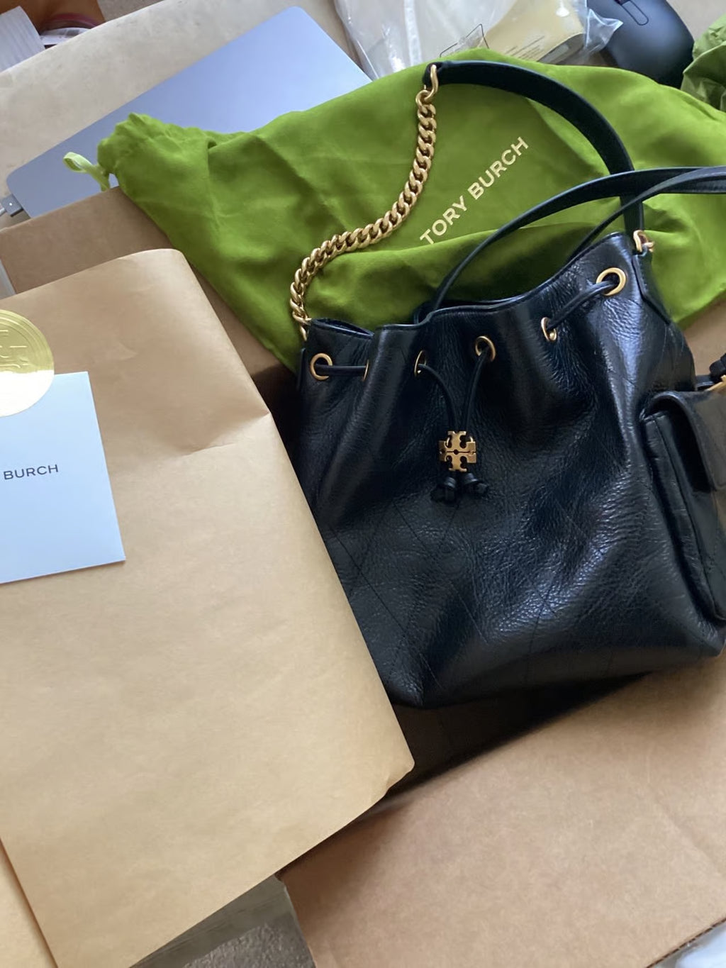 Tory Burch Small Charlie Drawstring Shoulder Bag