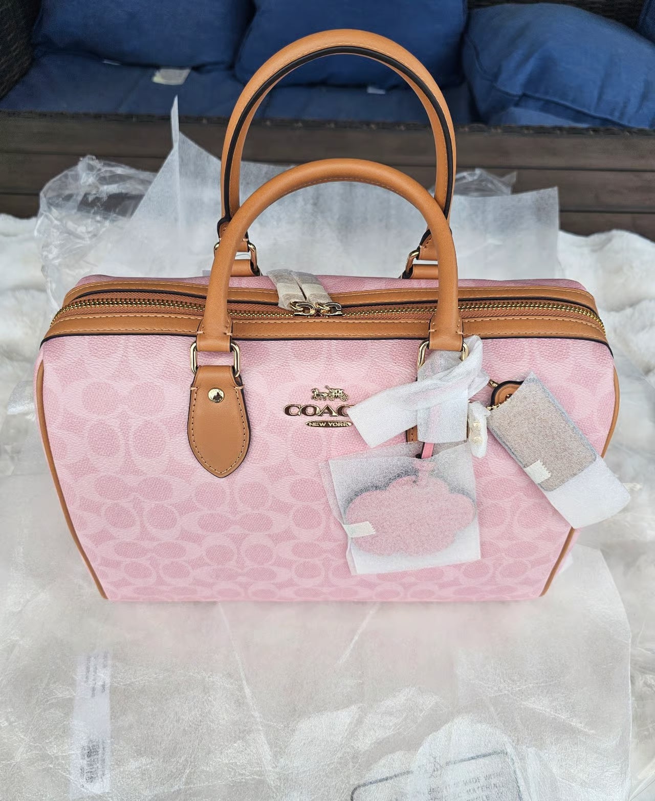 Large Rowan Satchel With Charms — Powder Pink NWT