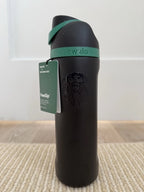 Starbucks x Owala FreeSip 24oz Black Green Insulated Bottle New w/ Tags